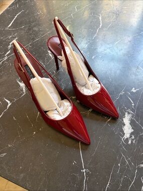 Tony Bianco - Asti Red / Bordeaux Patent Slingback Stiletto Pumps NWT